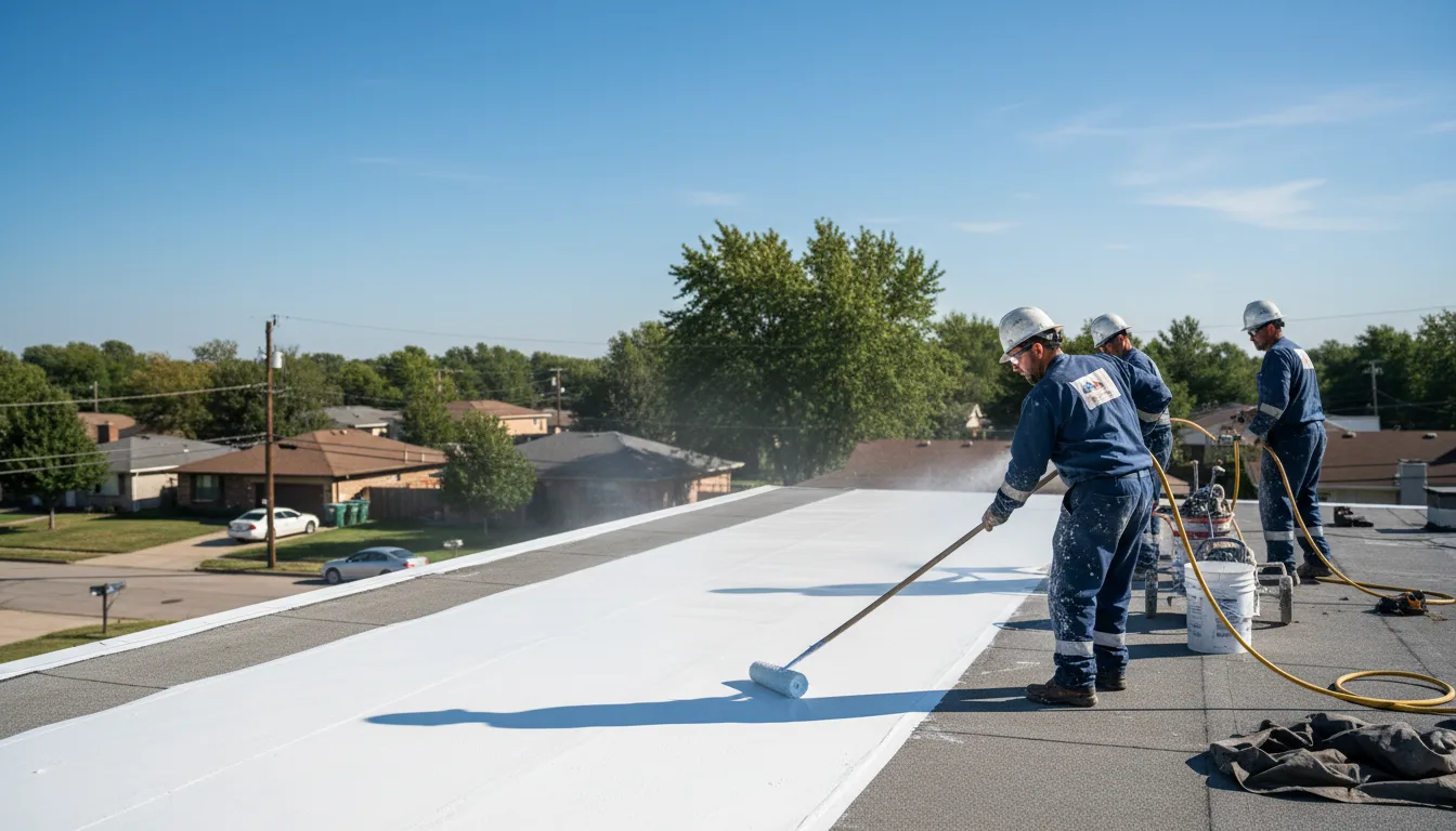 Commercial roof coating in Bowen, IL near me